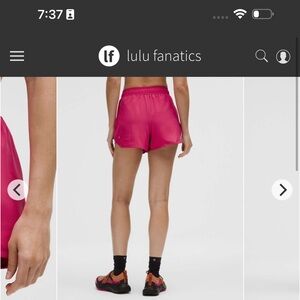 Lululemon Ruched-Side High-Rise Short 3" Raspberry Coulis NWT size Small
